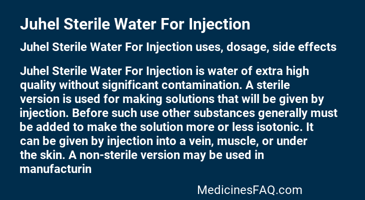 Juhel Sterile Water For Injection