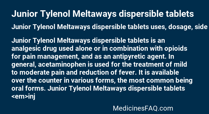 Junior Tylenol Meltaways dispersible tablets