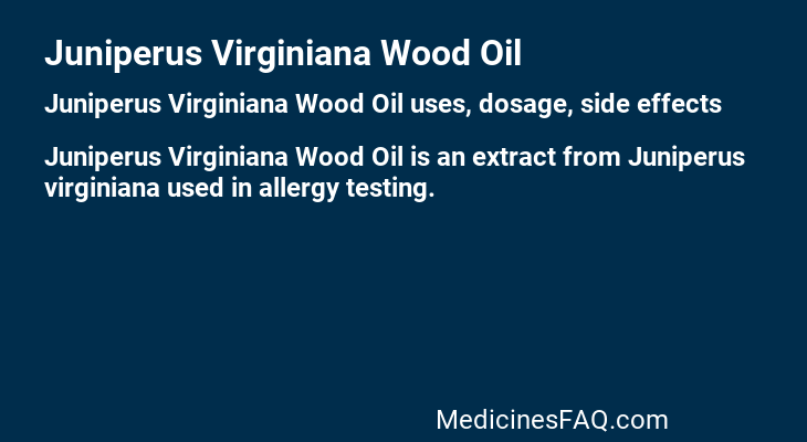 Juniperus Virginiana Wood Oil