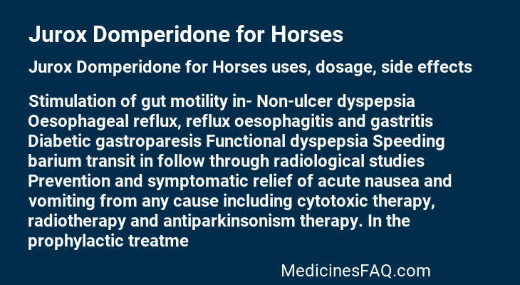 Jurox Domperidone for Horses