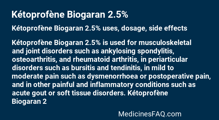 Kétoprofène Biogaran 2.5%