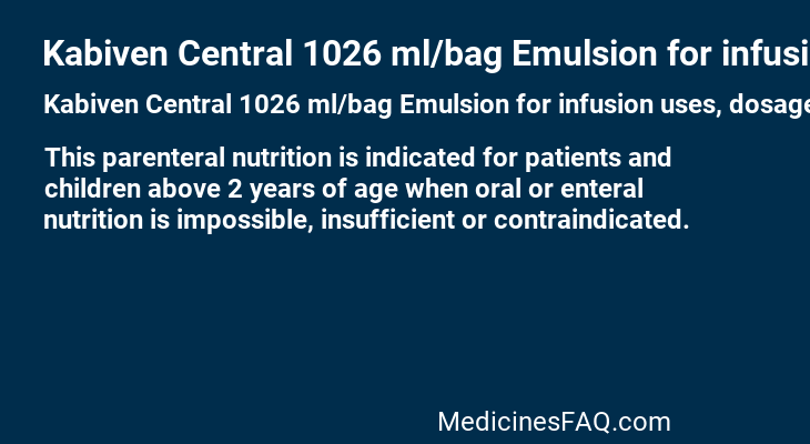 Kabiven Central 1026 ml/bag Emulsion for infusion