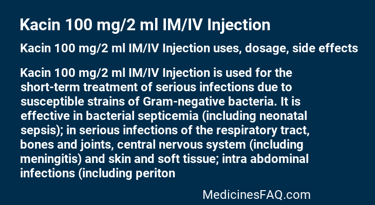 Kacin 100 mg/2 ml IM/IV Injection