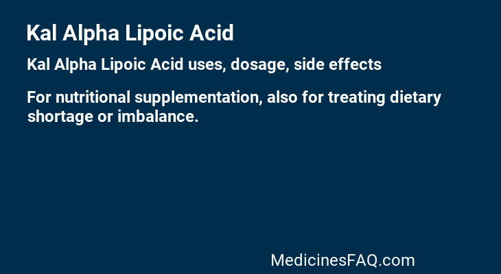 Kal Alpha Lipoic Acid