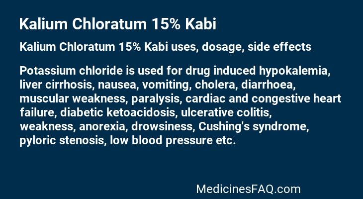 Kalium Chloratum 15% Kabi