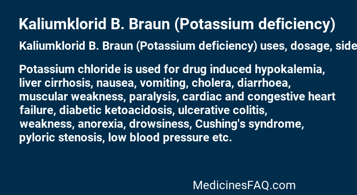 Kaliumklorid B. Braun (Potassium deficiency)