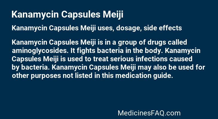 Kanamycin Capsules Meiji