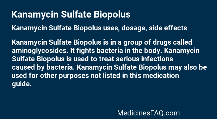 Kanamycin Sulfate Biopolus