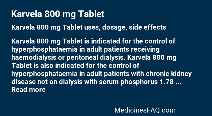 Karvela 800 mg Tablet