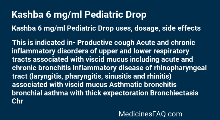 Kashba 6 mg/ml Pediatric Drop