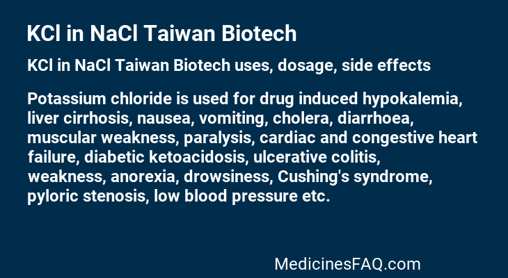 KCl in NaCl Taiwan Biotech