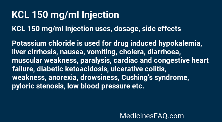 KCL 150 mg/ml Injection