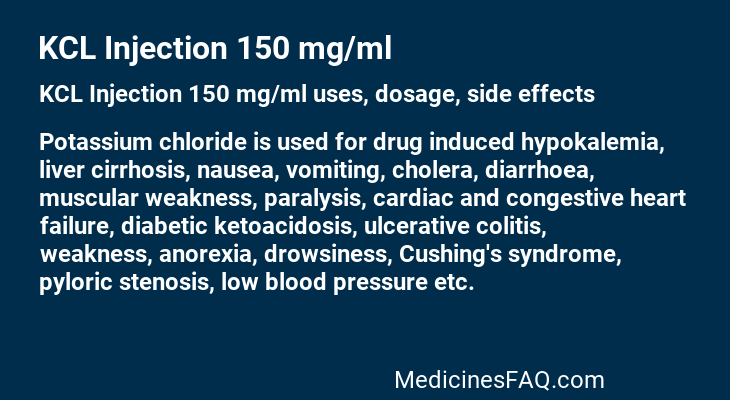 KCL Injection 150 mg/ml