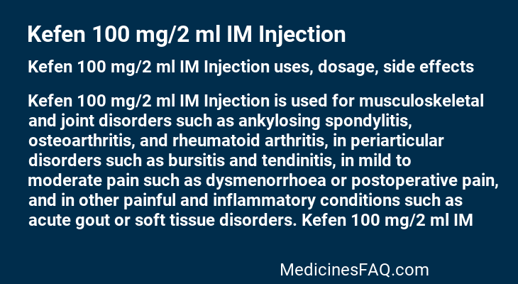 Kefen 100 mg/2 ml IM Injection