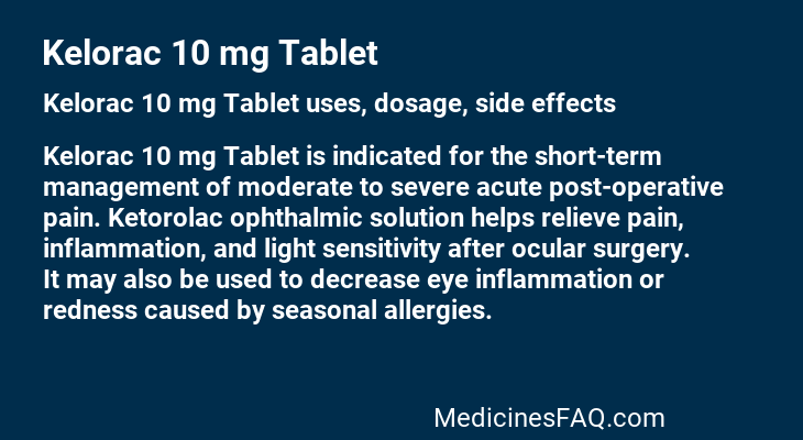 Kelorac 10 mg Tablet