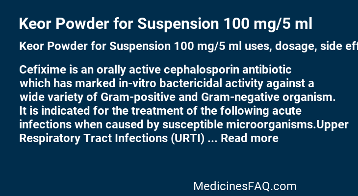 Keor Powder for Suspension 100 mg/5 ml