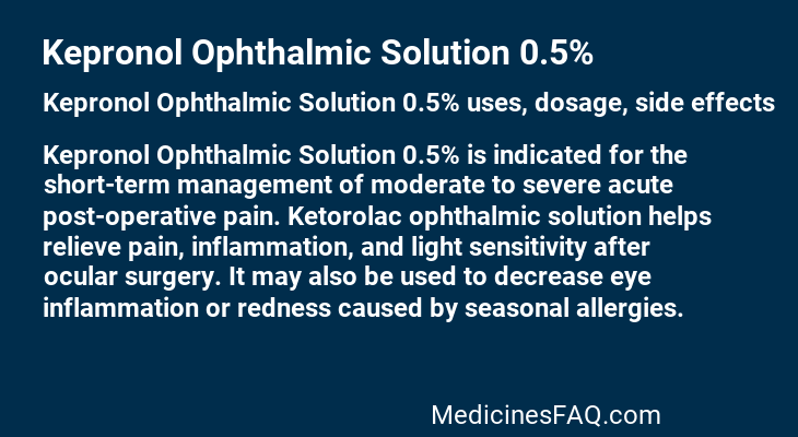 Kepronol Ophthalmic Solution 0.5%