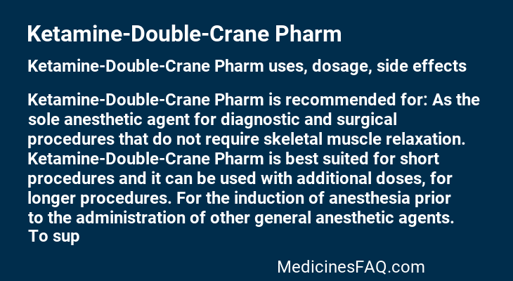 Ketamine-Double-Crane Pharm