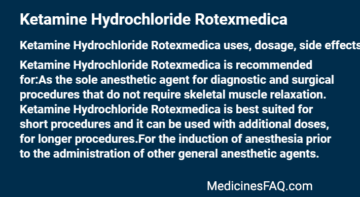 Ketamine Hydrochloride Rotexmedica