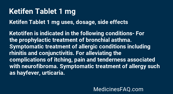 Ketifen Tablet 1 mg