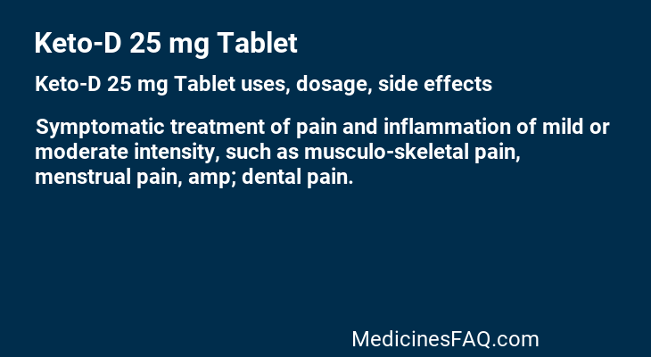 Keto-D 25 mg Tablet