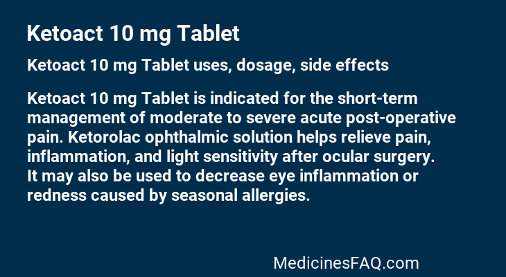 Ketoact 10 mg Tablet