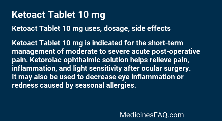 Ketoact Tablet 10 mg