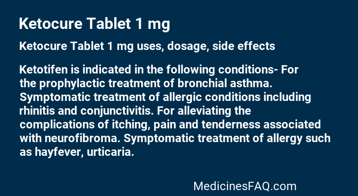 Ketocure Tablet 1 mg