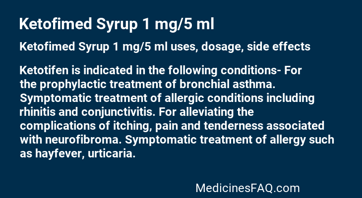 Ketofimed Syrup 1 mg/5 ml