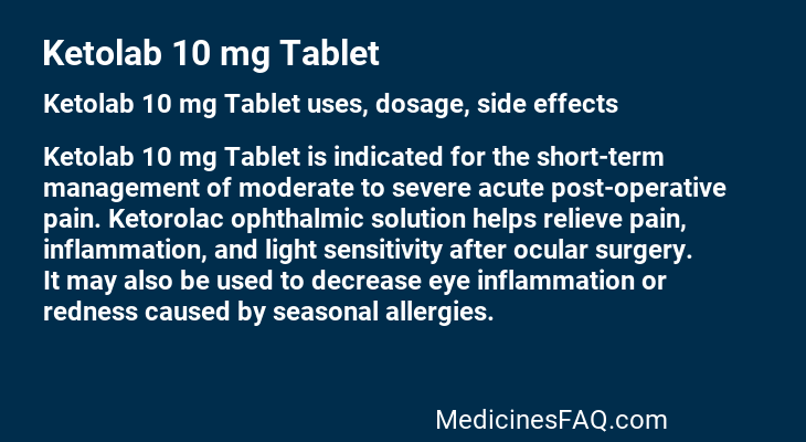 Ketolab 10 mg Tablet