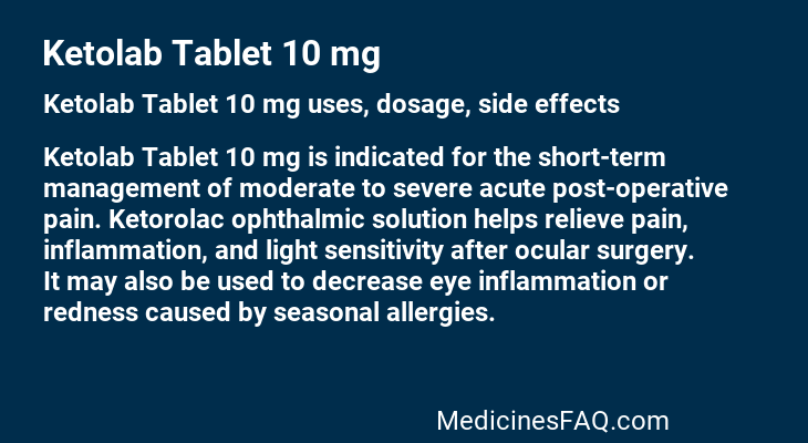 Ketolab Tablet 10 mg