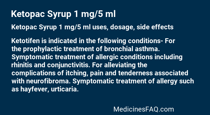 Ketopac Syrup 1 mg/5 ml