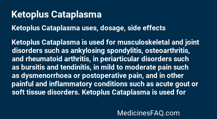 Ketoplus Cataplasma