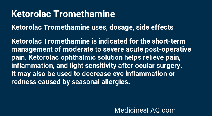 Ketorolac Tromethamine