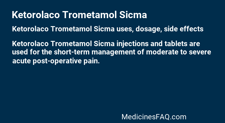 Ketorolaco Trometamol Sicma