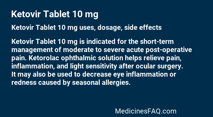 Ketovir Tablet 10 mg