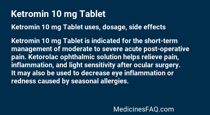 Ketromin 10 mg Tablet