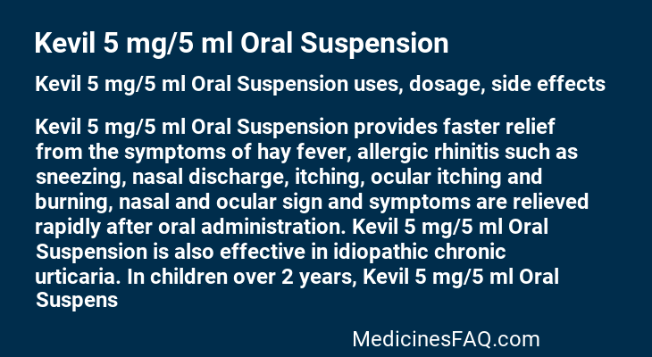 Kevil 5 mg/5 ml Oral Suspension