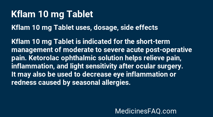 Kflam 10 mg Tablet