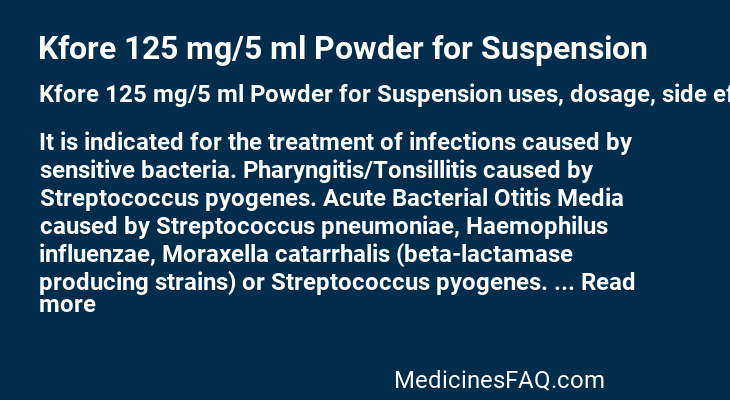 Kfore 125 mg/5 ml Powder for Suspension