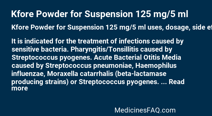 Kfore Powder for Suspension 125 mg/5 ml