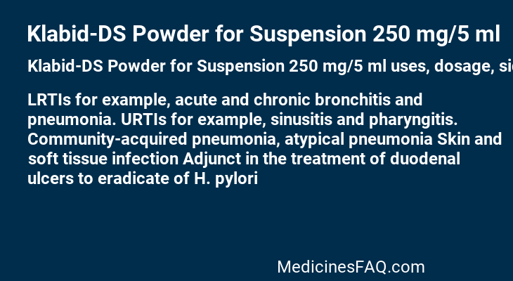 Klabid-DS Powder for Suspension 250 mg/5 ml