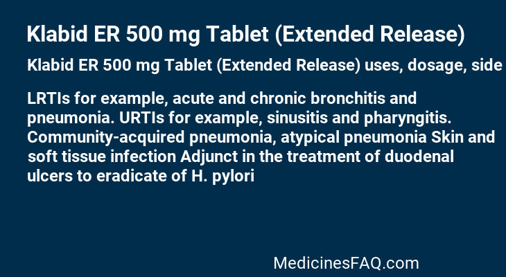 Klabid ER 500 mg Tablet (Extended Release)