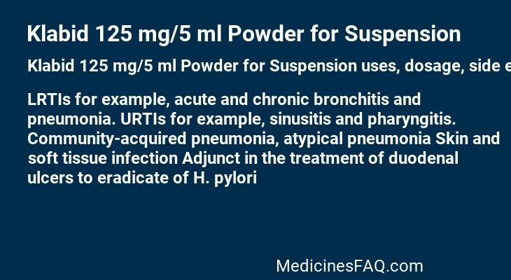 Klabid 125 mg/5 ml Powder for Suspension