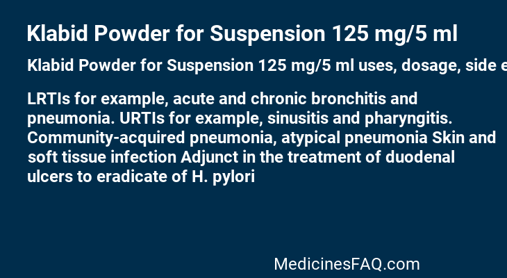 Klabid Powder for Suspension 125 mg/5 ml