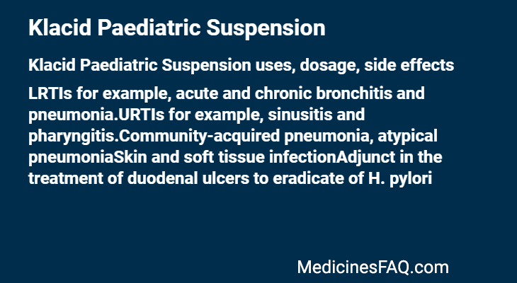 Klacid Paediatric Suspension