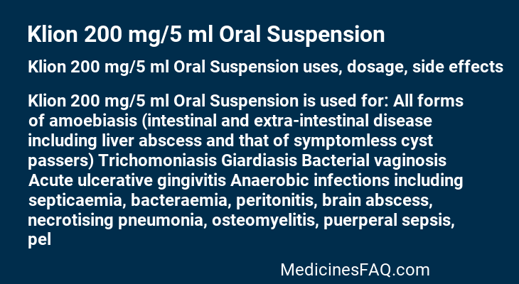 Klion 200 mg/5 ml Oral Suspension