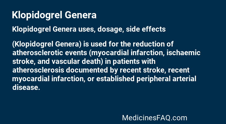 Klopidogrel Genera