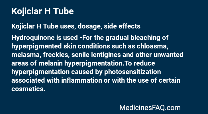 Kojiclar H Tube