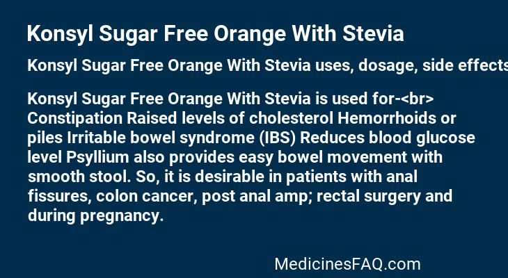 Konsyl Sugar Free Orange With Stevia